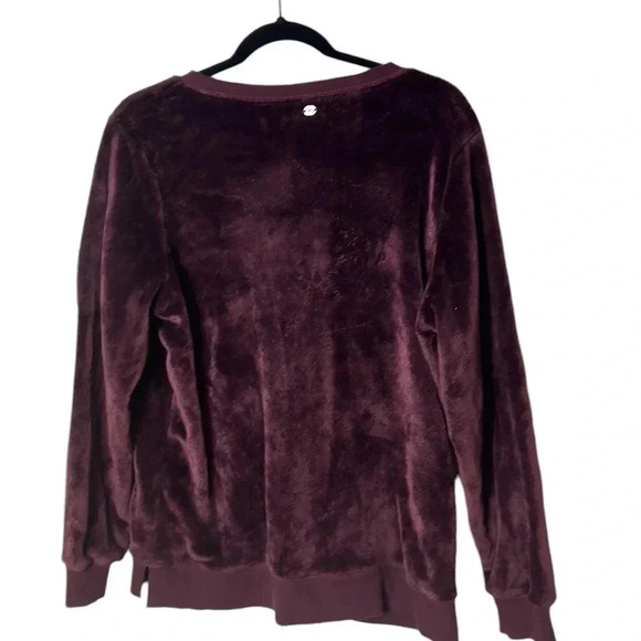 Gaiam burgundy oversized sweater,women,lux faux fur pullover,rib,PTP 24” - Picture 3 of 13